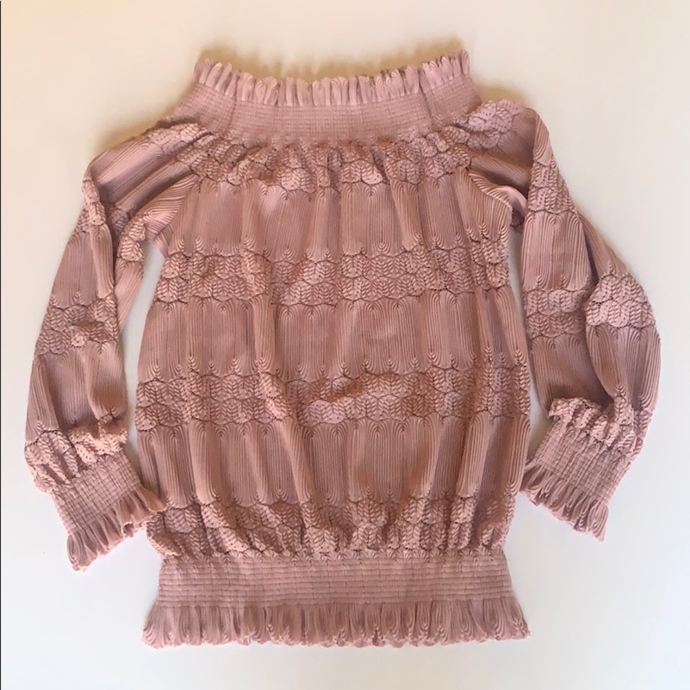 Lulus Pink ruffle sleeves blouse sz small